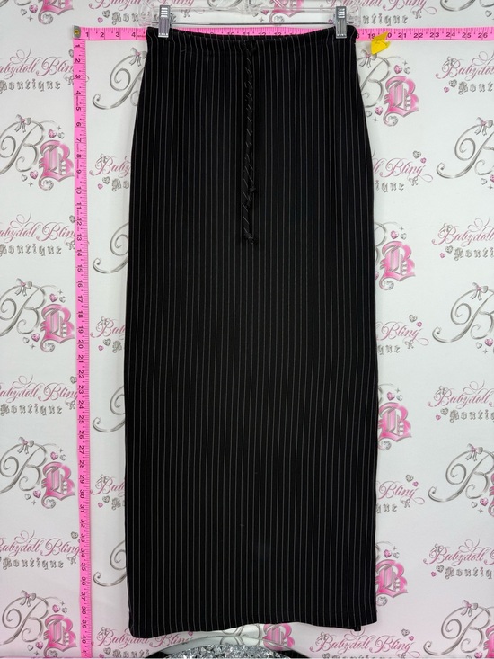 Garage Dresses & Skirts - Garage skirt vintage Y2k long Black Pinstripe Drawstring Maxi Skirt rare